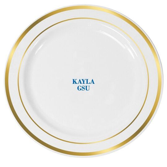 Name and College Initials Premium Banded Plastic Plates